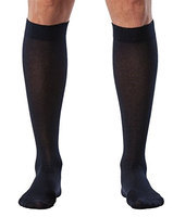 Sigvaris Sea Island Cotton 222CMLM10 20-30mmHg Mens Closed Toe Calf Socks - Navy Medium Large