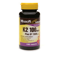 Mason Natural Vitamin K2 100mcg Plus D3 1000 IU