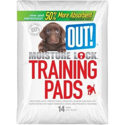 OUT! Moisture Lock Training Pads (Pack of 14), 21 x 21