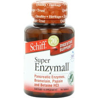 Schiff Super Enzymall with Pancreatic Enzymes, Bromelain, Papain and Betaine HCI, Dietary Supplement, 90 Count