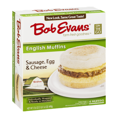 Bob Evans English Muffins Sausage, Egg & Cheese Individually Wrapped - 4 CT