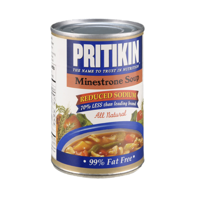 Pritikin 99% Fat Free Reduced Sodium All Natural Minestrone Soup