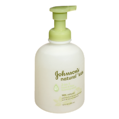 Johnson's® Natural Kids 2-in-1 Hand & Face Foaming Wash