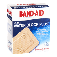 Band-Aid Brand Large Water Block Plus Adhesive Bandages - 10 CT