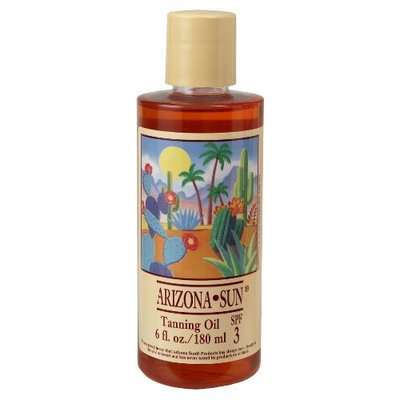 Arizona Sun Tanning Oil SPF 3 - 6 oz - Natural Products With Aloe Vera and Plants and Cacti From the Desert - Moisturizing Mineral Oil - Deep Dark Tan