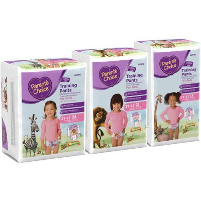 Parents Choice Parent's Choice Girls' Training Pants, Jumbo Pack (Choose Your Size)