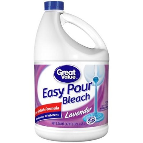 Great Value Lavender Easy Pour Bleach, 121 fl oz