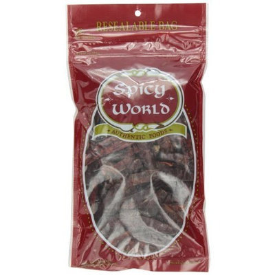 Spicy World Whole Dried Red Chili Peppers, 3.5-Ounce Bags (Pack of 24)