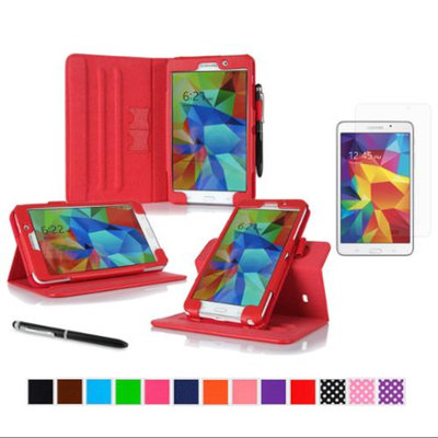 rooCASE Samsung Galaxy Tab 4 7.0 SM-T230 Tablet Case - Dual View Multi-Angle Stand Cover Pen Stylus with Ultra HD Plus Anti-Fingerprint Bubble Free Clear Screen Protector for Tab4 7