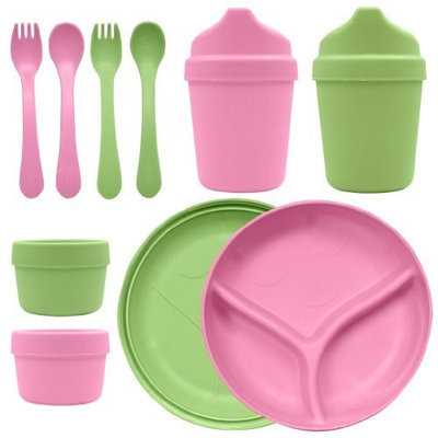 Green Sprouts 10 Piece Sprout Ware Dinner Set, Blue/Green (Discontinued by Manufacturer)