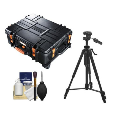 Vanguard Supreme 53F Waterproof and Airtight Hard Case with Foam & Wheels with Tripod + Cleaning Kit