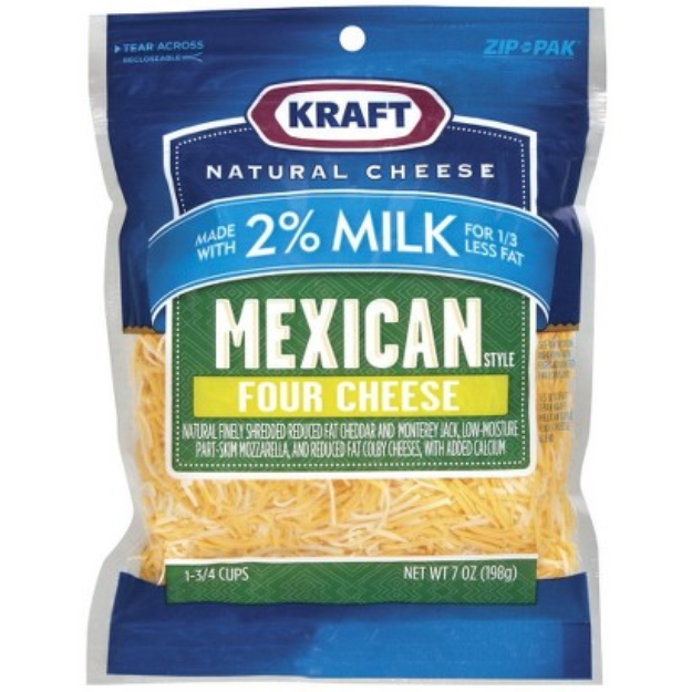 Kraft Shredded Mexican Style Four Cheese Blend Made with 2% Reduced