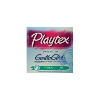Playtex Gentle Glide Unscented Tampons, Comfortable Plastic Applicator, Super Plus Absorbency, (Box Of 40 Tampons)