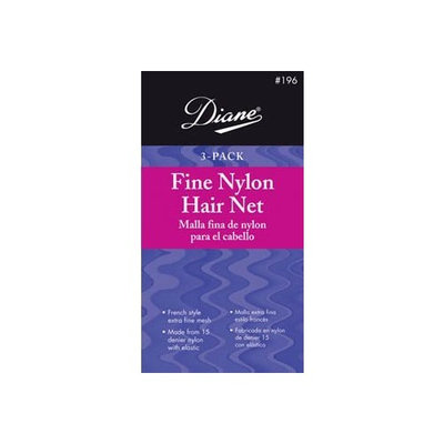 Diane Fine Nylon Hair Nets - Grey (3 Pack)