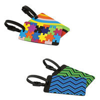 Travelon Set of 4 Luggage Tags-2 Puzzles and Swirls Plus 2 Zig Zag Set of Luggage Tags