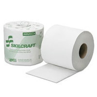 SKILCRAFT(R) 2-Ply Individual Toilet Tissue Rolls, 4in. x 3 3/4in, 100% Recycled, White, 500 Sheets Per Roll, 96 Rolls
