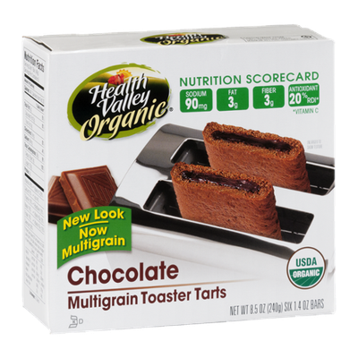 Health Valley Organic Multigrain Toaster Tarts Chocolate - 6 CT