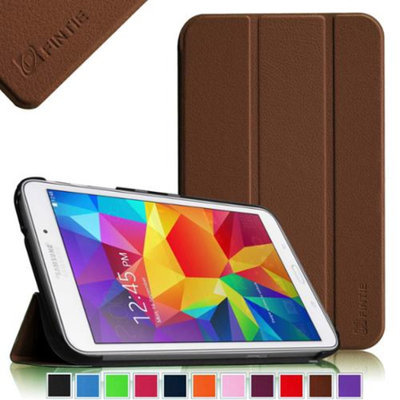 Fintie Smart Shell Case Ultra Slim Lightweight Stand Cover for Samsung Galaxy Tab 4 8.0 inch Tablet, Brown