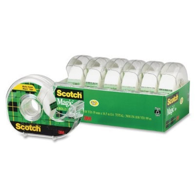 3M Scotch Magic Tape and Refillable Dispenser, 3/4 x 650 Inches, 6-Pack (6122)