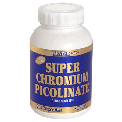 GENESIS NUTRITION, SUPER CHROM PICOLINATE 100CAPS