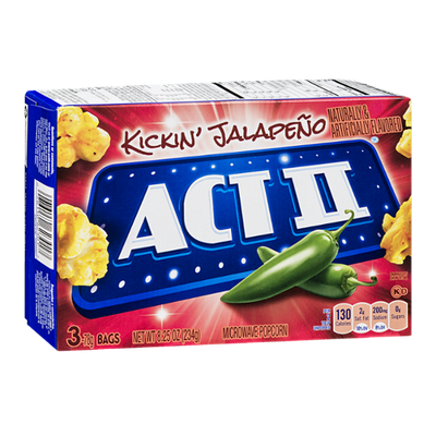 Act II Kickin' Jalapeno Microwave Popcorn - 3 CT
