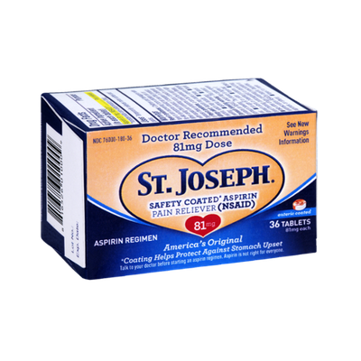 St. Joseph Enteric Safety Coated Aspirin Tablets - 36 CT