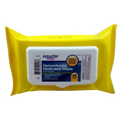 Equate - Hygienic Cleansing Wipes, 48 Wipes with Aloe, Compare to Preparation H Medicated Wipes