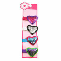 Girls' Sequin Heart Hair Clips