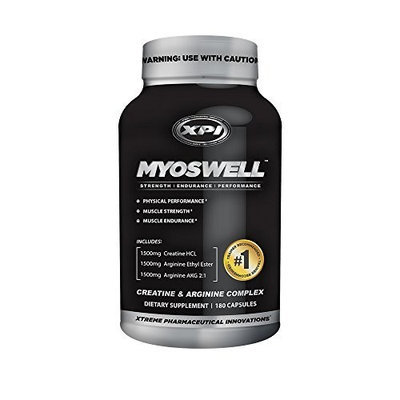 Orovo Xpi Supplements Myoswell Advanced Creatine & Arginine Complex - 180 Cap - Creatine Supplement - Increase Muscle Power & Strength