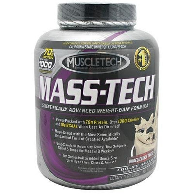 Muscletech Mass-Tech Powder, Cookies & Cream, 5 Pounds