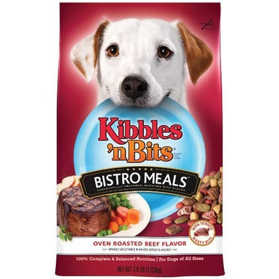 Kibbles 'n Bits Bistro Oven Roasted Beef Flavor Dry Dog Food, 3.5-Pound (Pack of 6)