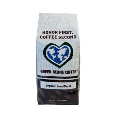 Green Beans Coffee Organic Java Blend, Whole Bean Coffee, 12-Ounce Bags (Pack of 2)
