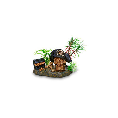 Petco Pirate Skull & Booty Aquarium Ornament, 3.5