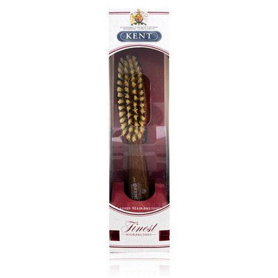 Kent Ladies Hairbrush - Narrow Purse Size Pure White Bristle Danta Wood Brush