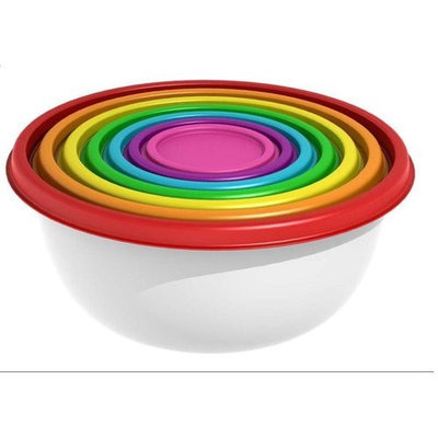 Mainstays Round Rainbow Food Storage Set, 14 pc