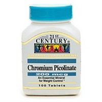 21st Century Chromium Picolinate 200mcg, 100 tablets