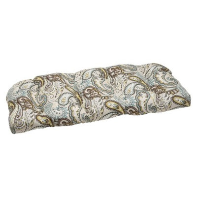 Pillow Perfect Outdoor Wicker Loveseat Cushion - Tamara Paisley