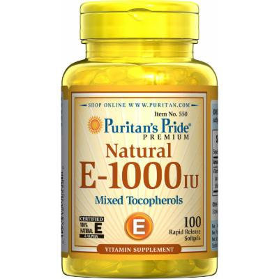 Puritan's Pride Vitamin E-1000 IU Mixed Tocopherols Natural-100 Softgels