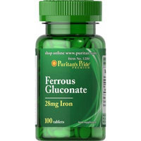 Puritan's Pride Ferrous Gluconate (28 mg Iron)-100 Tablets