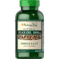 Puritan's Pride Natural Flax Oil 1000 mg-240 Rapid Release Softgels
