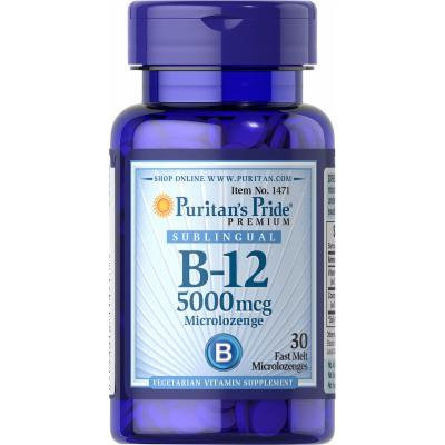 Puritan's Pride Vitamin B-12 5000 mcg Sublingual-30 Microlozenges