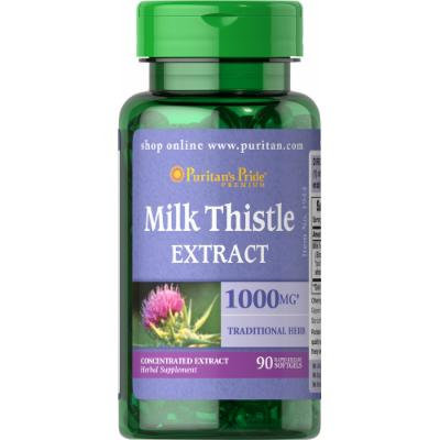 Puritan's Pride Milk Thistle 4:1 Extract 1000 mg (Silymarin)-90 Softgels