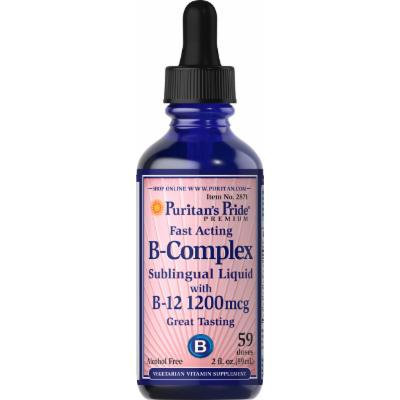 Puritan's Pride Vitamin B-Complex Sublingual Liquid with Vitamin B-12-2 fl oz Liquid
