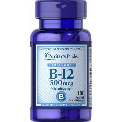 Puritan's Pride Vitamin B-12 500 mcg Sublingual-100 Microlozenges