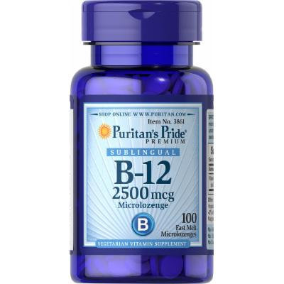 Puritan's Pride Vitamin B-12 2500 mcg Sublingual-100 Microlozenges