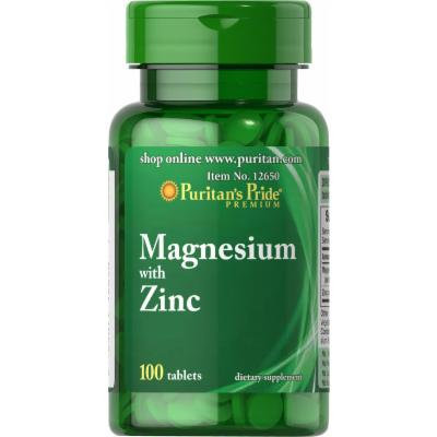 Puritan's Pride Magnesium with Zinc-100 Tablets