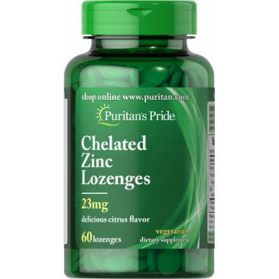 Puritan's Pride Zinc Chelate Lozenges Citrus Flavor-60 Chewables