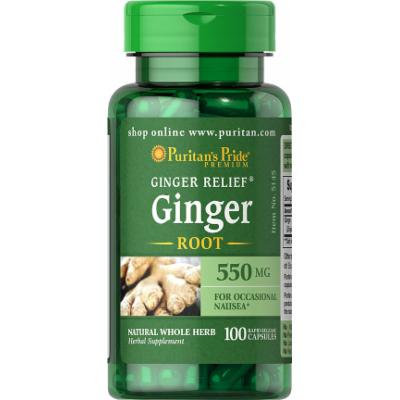 Puritan's Pride Ginger Root 550 mg-100 Capsules