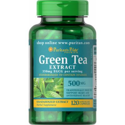 Puritan's Pride Green Tea Standardized Extract 500 mg-120 Capsules