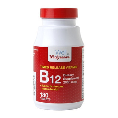 Walgreens Timed Release B-12 2000 Mcg Tablets, 180 ea